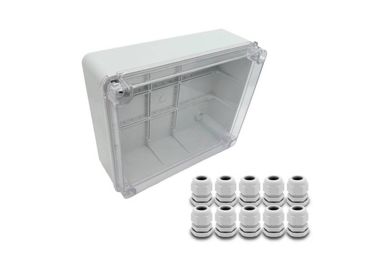 ARLI Verteilerbox Abzweigdose IP67 Sichttür 250 x 200 x 90 mm Aufputz, nach Auswahl: Kabelverschraubung M12 M16 M20 M25 von ARLI