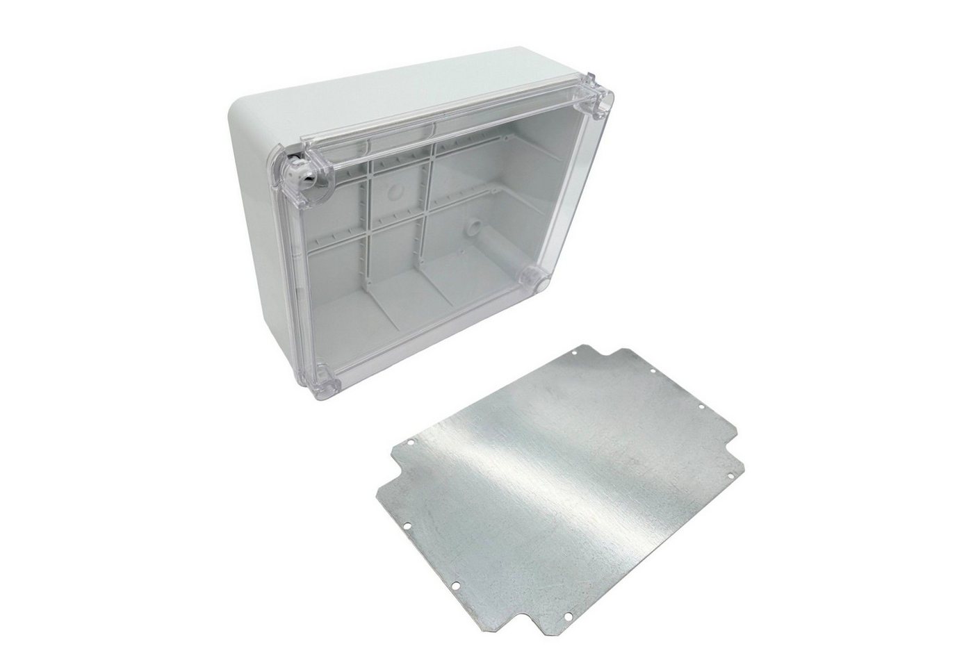 ARLI Verteilerbox Abzweigdose IP67 Sichttür Aufputz 310x230x130mm + Montageplatte, nach Auswahl: Kabelverschraubung M12 M16 M20 M25 von ARLI