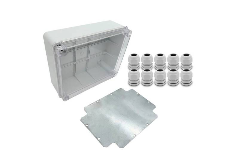 ARLI Verteilerbox Abzweigdose IP67 Sichttür Aufputz 310x230x130mm + Montageplatte, nach Auswahl: Kabelverschraubung M12 M16 M20 M25 ARLI Verteilerbox Abzweigdose IP67 Sichttür Aufputz 310x230x130mm + Montageplatte, nach Auswahl: Kabelverschraubung M12 M16 M20 M25 von ARLI