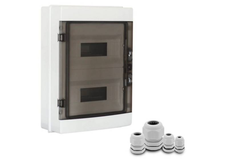 ARLI Verteilerbox Sicherungskasten IP65 Aufputz Verteilerkasten Feuchtraumverteiler, (Anzahl Module, 24-tlg), Anzahl Module nach Auswahl inkl. Kabelverschraubungen von ARLI