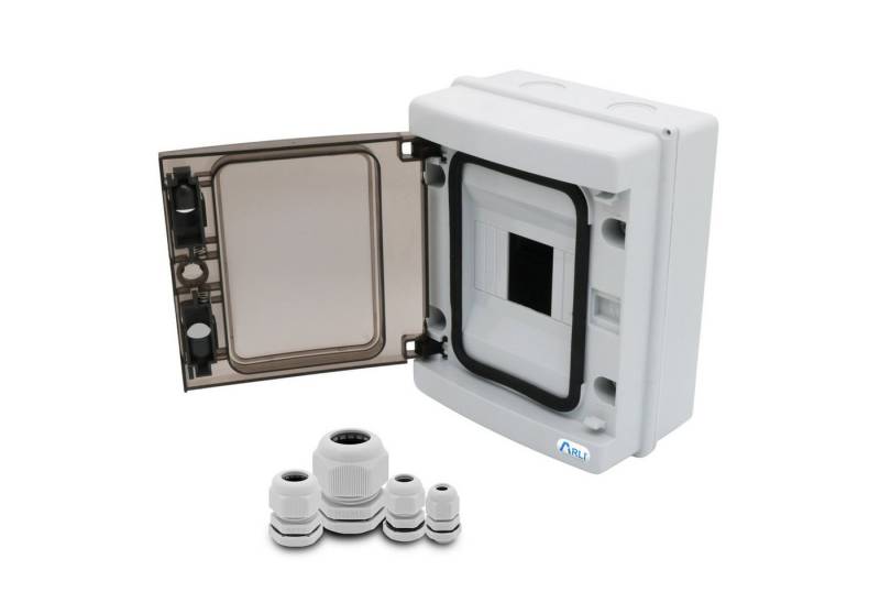 ARLI Verteilerbox Sicherungskasten IP65 Aufputz Verteilerkasten Feuchtraumverteiler, (Anzahl Module, 5-tlg), Anzahl Module nach Auswahl inkl. Kabelverschraubungen von ARLI