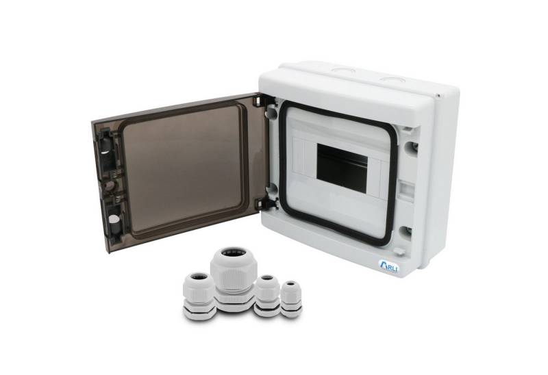 ARLI Verteilerbox Sicherungskasten IP65 Aufputz Verteilerkasten Feuchtraumverteiler, (Module, 8-tlg., Anzahl Module), Anzahl Module nach Auswahl inkl. Kabelverschraubungen von ARLI