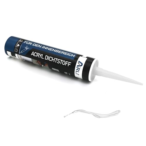 ARLI Acryl Dichtstoff 310ml weiß Universal Bauacryl Fugenfüller Fugendichtmasse überstreichbar für Fugen Risse Putz Beton Holz Wand & Decke Dichtmasse (1 Kartusche) von ARLI