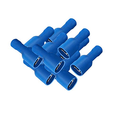 Flachsteckhülsen vollisoliert blau 1,5-2,5 mm 6,3 x 0,8 mm 50x Flachsteckhülse Crimpzange Flachstecker Crimp Zange Flach Stecker Kabelschuhe kfz ARLI von ARLI