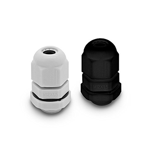 ARLI Kabelverschraubungen IP68 Set M12 x 1,5mm 10 x grau 10 schwarz Verschraubung metrisch Gegenmutter 4-6 mm Kabel wasserdicht Kunststoff wasserdichte Stecker-M 12 x 1,5 mm (20 Stück) von ARLI