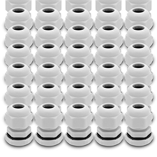 ARLI Kabelverschraubungen M16 x 1,5 mm IP68 40 x M 16 5-8 mm grau Kabel Verschraubung metrisch Gegenmutter wasserdicht Kunststoff - 40 Stück von ARLI