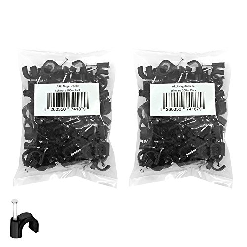 Nagelschelle 12mm 200x Kabelschelle schwarz allzweck Nagelschellen Rundschelle Kabelbefestigung Kabel Befestigung Nagel universal 12 mm ARLI 200 Stück Nagelschelle 12mm 200x Kabelschelle schwarz allzweck Nagelschellen Rundschelle Kabelbefestigung Kabel Befestigung Nagel universal 12 mm ARLI 200 Stück von ARLI