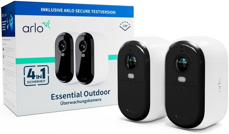 ARLO Überwachungskamera Essential Outdoor Camera 2er Pack (Außenbereich, Packung) von ARLO