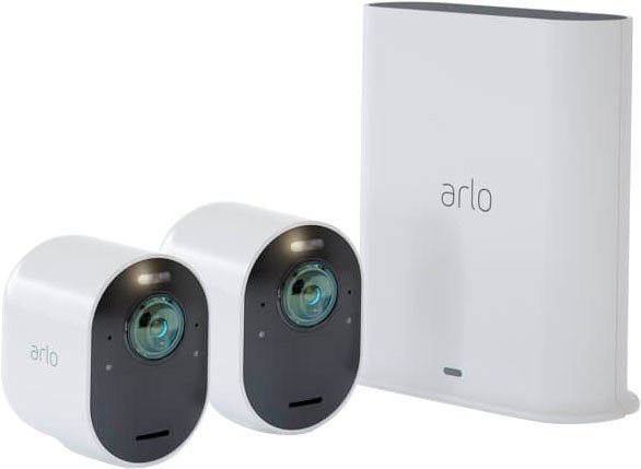 ARLO Ultra 2 Spotlight Kabelloses 4K-UHD-Überwachungssystem mit 2 Kamera Überwachungskamera (Außenbereich, 2-tlg) von ARLO