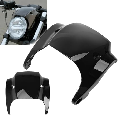 [Auto and Motorcycle Parts] Motorrad glänzend schwarz Kurze Frontmaske Scheinwerfer Verkleidungsabdeckung for Harley for V-Rod for Night Rod Muscle 2002-2017 (Color : 2002-2011 Model) von ARLOR
