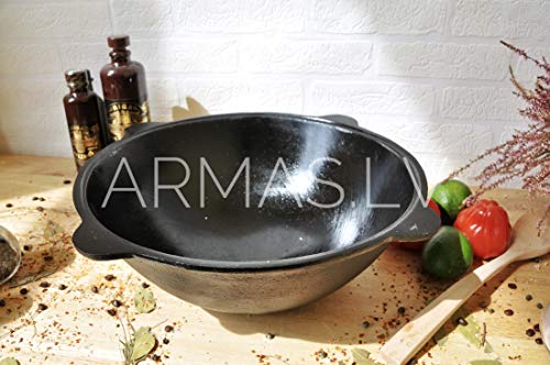 ARMAS 100% Eisengusstopf KAZAN KESSEL 80L Gusseisen Uzbekisch Premium von ARMAS