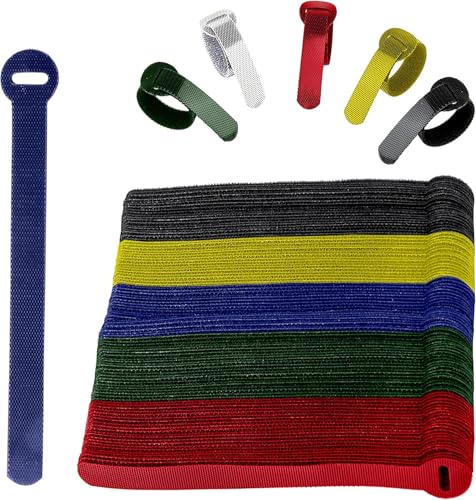 Armiz 120x Bunt wiederverwendbare kabelbinder klettband, Verstellbare kabelklettbänder, stark Haken und Schleife klettbänder mit schnalle für TV-Kabel, PC-Kabel und Schreibtischorganisation Armiz 120x Bunt wiederverwendbare kabelbinder klettband, Verstellbare kabelklettbänder, stark Haken und Schleife klettbänder mit schnalle für TV-Kabel, PC-Kabel und Schreibtischorganisation von ARMIZ