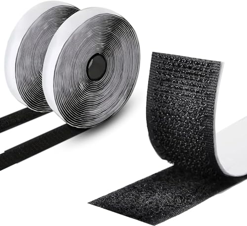Armiz Klettband selbstklebend - 4M extra starkes doppelseitiges Klett klebeband mit 20mm breitem selbstklebendes Klettband (schwarz) von ARMIZ