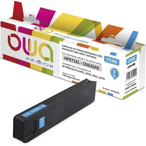 OWA Tintenpatrone, Cyan, kompatibel mit HP Officejet Pro X451dn, X451dw, X476dn MFP, X476dw MFP, X551dw, X576dw MFP OWA Tintenpatrone, Cyan, kompatibel mit HP Officejet Pro X451dn, X451dw, X476dn MFP, X476dw MFP, X551dw, X576dw MFP von ARMOR