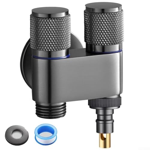 ​​1 In 2 Out Dual Control Ventil, Messing Waschmaschine WC Wasserhahn Bidet Wasserhahn für Badezimmer Wasserhahn von ARMYJY