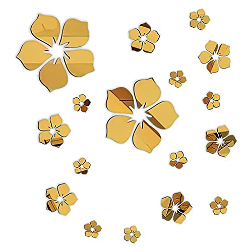 18 Stück Acryl Spiegel Blumen Wandaufkleber Selbstklebend Spiegel Wanddekoration Heimdekoration von ARMYJY