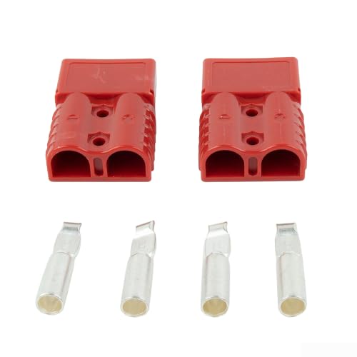2 Stück für Anderson Stecker Kabel Terminal Batterie Stecker Kit 350 Amp 600 V mit Terminal 4 Stück (rot) von ARMYJY