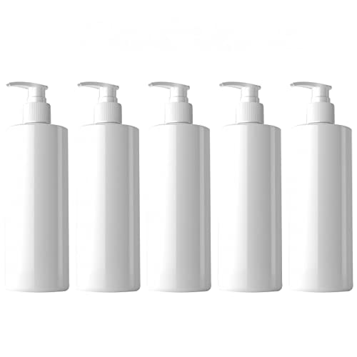 ARMYJY 5 Stück 500 ml PET leere nachfüllbare Shampoo-Lotion-Flaschen mit Pumpspender für Badezimmer von ARMYJY