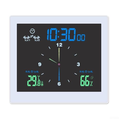 ARMYJY Digitale Duschuhr mit Saugnapf, wasserdichte Wanduhr Badezimmeruhr mit Temperatur- und Feuchtigkeitsanzeige für Büro, Schule, Küche (weiß) von ARMYJY