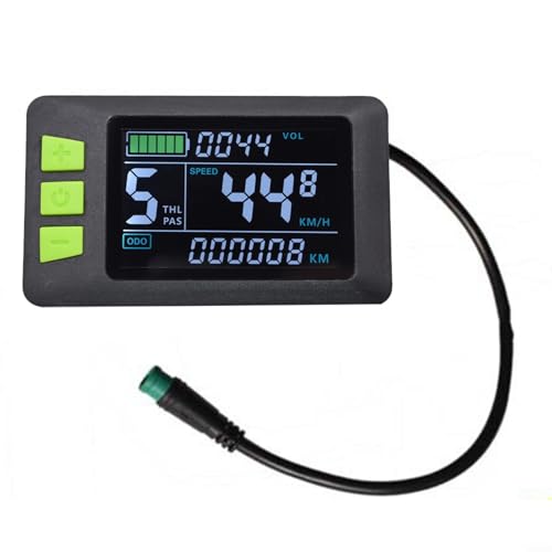 ARMYJY E-Bike LCD Display, 24V 36V 48V P3C Meter E Scooter LCD Panel Ausgestattet mit einem wasserdichten Kabel und einem runden Anschluss 5PIN von ARMYJY