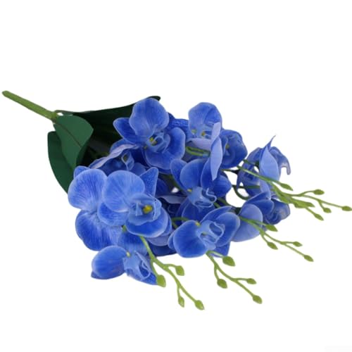 ARMYJY Künstliche Schmetterlings-Orchidee, Blumenstrauß, 20 Blüten, Hochzeit, Heimdekoration, Blau von ARMYJY