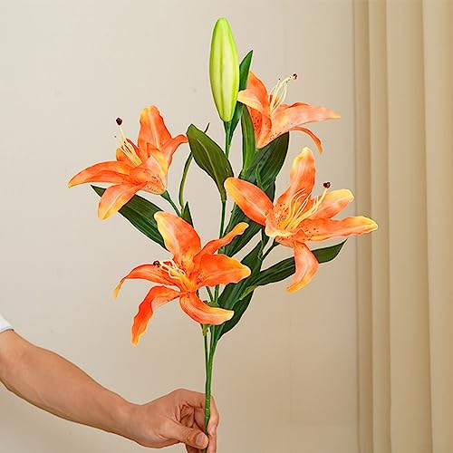 ARMYJY Künstlicher Blumenstrauß mit 5 Blütenköpfen, 75 cm, Orange von ARMYJY