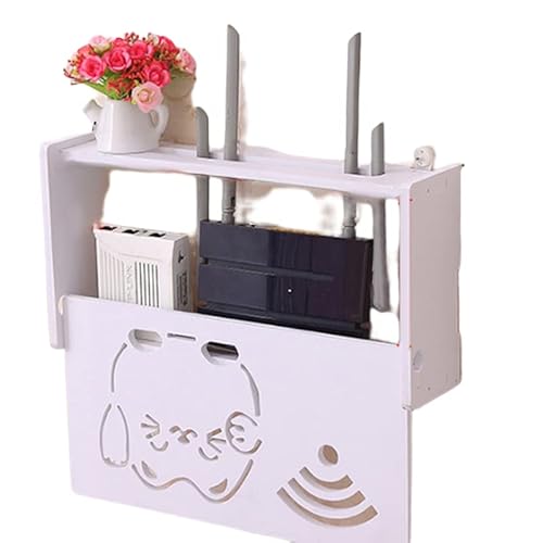 ARMYJY Router Rack Wandmontage Floating WiFi Router Shelf No Drill Cable Router Storage Box Regal Wand Hangings Bracket Cable Organizer Bracket 2# von ARMYJY