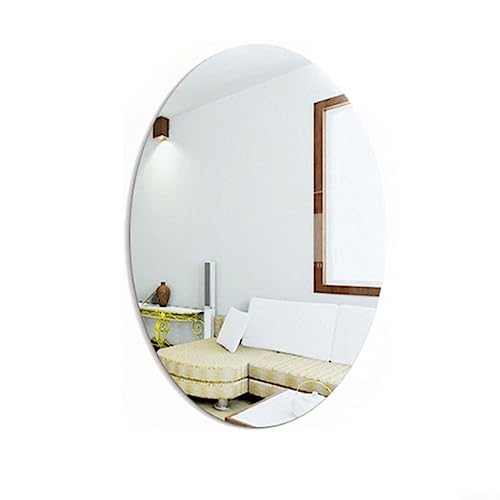 Spiegel-Wandaufkleber, 3D-Spiegel, selbstklebend, oval, quadratisch, für Badezimmer, Esszimmer und Schlafzimmer (oval) von ARMYJY