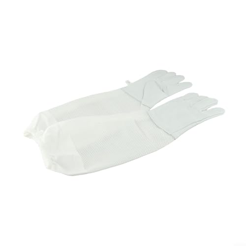 Anti-Bienen-Handschuhe mit Belüftungsgitter aus Schaffell für Komfort und Luftzirkulation beim Umgang mit Bienen (weiß, XL) von ARMYJY