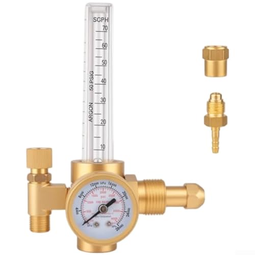 Argon Gasregler, Schweißregler-Adapter mit MIG TIG Durchflussmesser, Schweißregler für Gasdurchflussmesser (extern CGA580) von ARMYJY