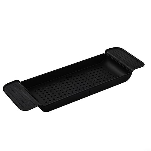 Badewannenablage Badewannen-Tablett, einfaches, stilvolles Badewannen-Aufbewahrungsregal, erweiterbar, multifunktionales Bad für Dusche, 55,6 x 17,8 x 5,1 cm (schwarz) von ARMYJY