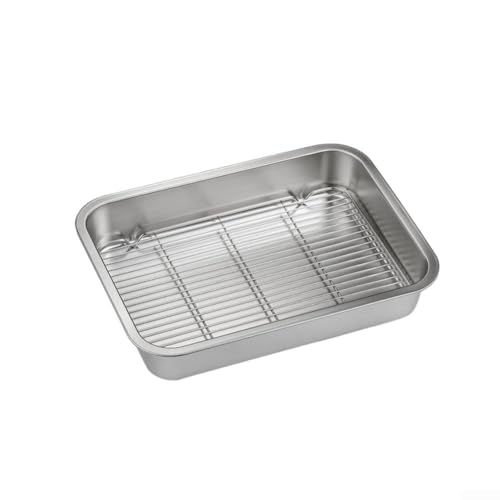 Bake Like a Pro Premium Edelstahl-Tablett und multifunktionales Kühlgitter Kombination (26 x 20 x 5 cm) von ARMYJY