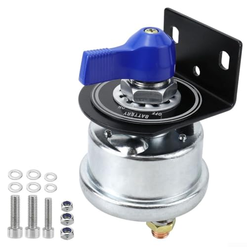 Batterie-Trennschalter, 200 A, 12 V bis 48 V, elektrischer Batterietrennschalter mit Halterung, hohe Stromstärke für Auto, Wohnmobil (blau) von ARMYJY