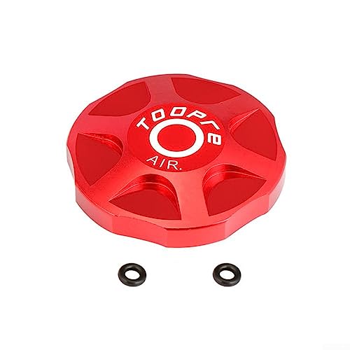 Bike Air Value Cover, Vordergabel Luftdichte Ventilabdeckung, Vordergabel Luftkammer Abdeckung Fahrrad Federgabel Luft Gas Ventilkappe Aluminiumlegierung (Rot) von ARMYJY