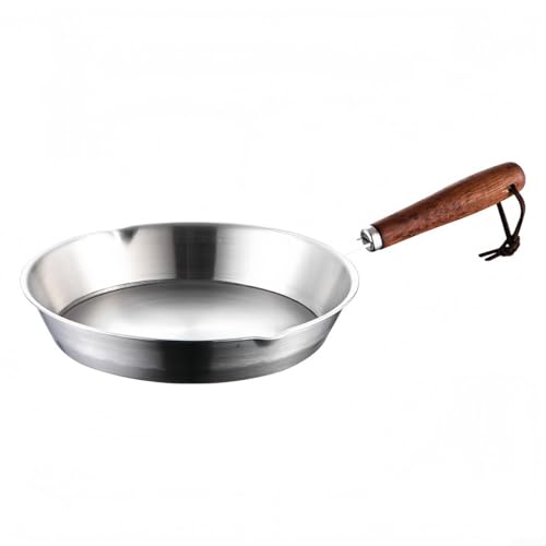 Edelstahl-Antihaft-Pfanne, Küchen-Kochgeschirr mit ergonomischem Holzgriff für Induktionsherde gleichmäßige Wärmeverteilung (16 cm) von ARMYJY