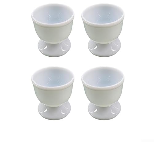 Eierbecherhalter, Eierbecher, weißes Porzellan, Keramik, cremeweiß, Eierständer, Teller zum Servieren und Genießen Ihrer Frühstückseier (4 Stück) von ARMYJY