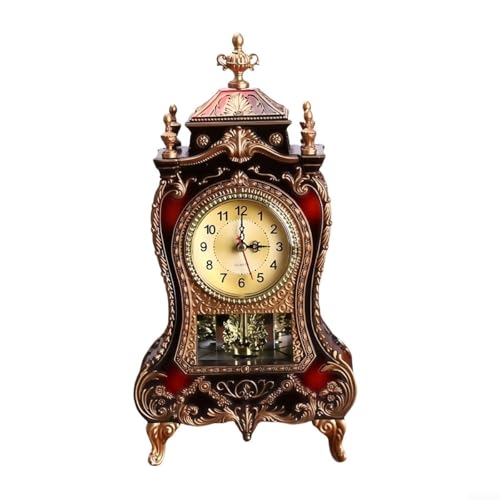 Elegant gestaltete Vintage Tischuhr mit Klangfunktion für eine fröhliche Atmosphäre (braun) von ARMYJY