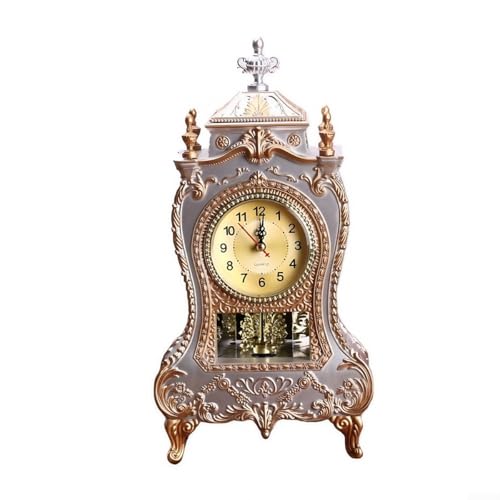 Elegant gestaltete Vintage Tischuhr mit Klangfunktion für eine fröhliche Atmosphäre (weiß) von ARMYJY