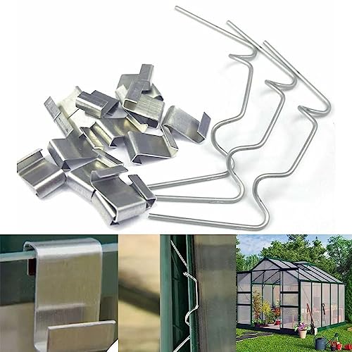 Gewächshaus-Glas-Clips, geeignet für 3 mm oder 4 mm Glas, stark und (50 Stück x B-Clips) von ARMYJY
