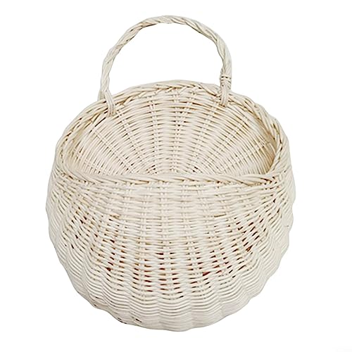 Gewebter Hängekorb, Rattan, handgewebter Blumenkorb, Obst, Gemüse, Rattan, Wandmontage, Aufbewahrungskorb, Heimdekoration von ARMYJY