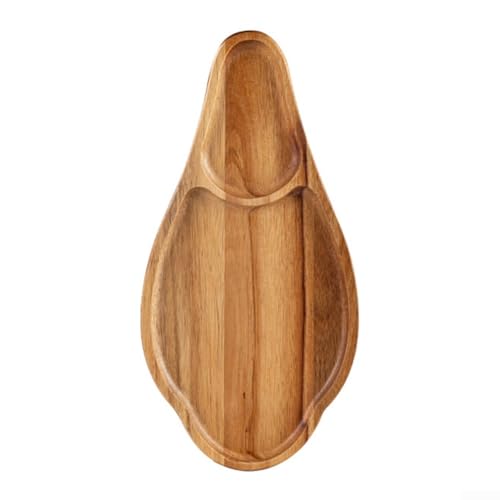 Holz-Snack-Serviertablett, Holztablett für Essen im Freien für Käse, Obst, Brot (L) von ARMYJY