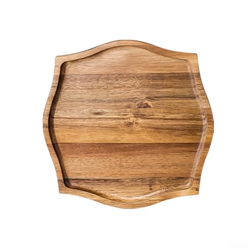 Holzteller Tablett, Servierplatte aus Holz, solide Matte, einfache Reinigung für Lebensmittel, Dessert, Snacks für Outdoor-Küche (L) von ARMYJY