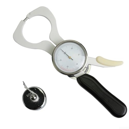 Körperfett-Messschieber, 0–60 mm Messbereich, Genauigkeit, Metall-Kunststoff-Design, Hautfalz-Messwerkzeug, professioneller BMI-Tester für Fitness-Überwachung von ARMYJY