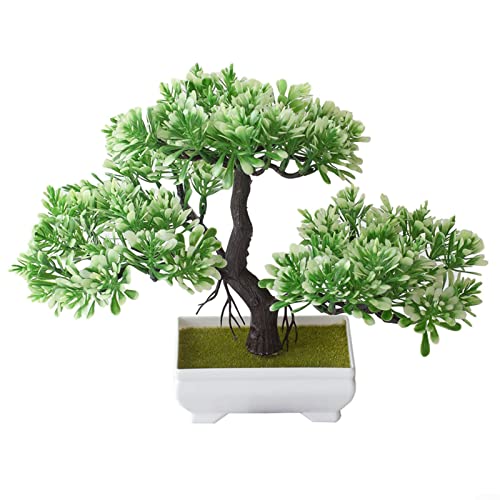 Künstliche Pflanze Bonsai Topf Simulation Kiefer Baum Büro Zimmer Tischdekoration Weiß von ARMYJY