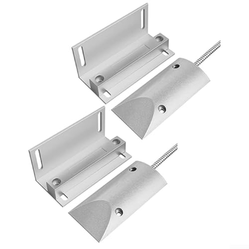 Magnetischer Garagentor-Sensor, 2 Sets über Kopf Garagentorkontakte, Magnetschalter mit Alarmsensor und verstellbarer Halterung (normalerweise offen) von ARMYJY