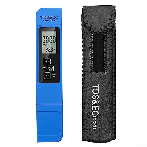 Messgerät, Wasserqualitäts-Teststift Salzwasser, 3-in-1Pool Fischteich Digital LCD Salzgehalt Temperaturmesser Stift 2% Genauigkeit Automatische Abschaltung (Blau) von ARMYJY