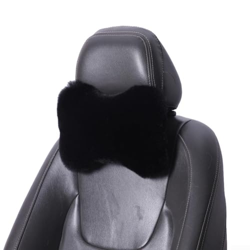 Nackenkissen aus Plüschmaterial für Autos bietet höchsten Komfort und Unterstützung (schwarz) von ARMYJY