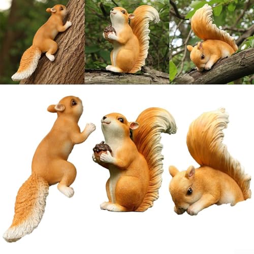 Outdoor Eichhörnchen Figur Charmante Harz Statue für Baum Ast oder Gartenzaun (#1) von ARMYJY