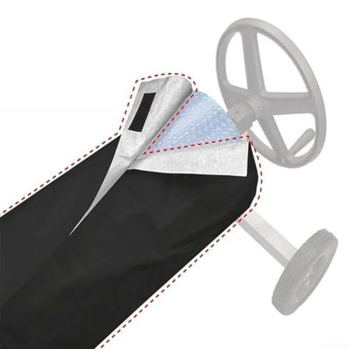 Oxford Cloth Pool Reel Cover, Swimming Pool Protective Cover Outdoor Wheel Cover For Garden Courtyard All Season Protection Lightweight Black(5.5 m) von ARMYJY