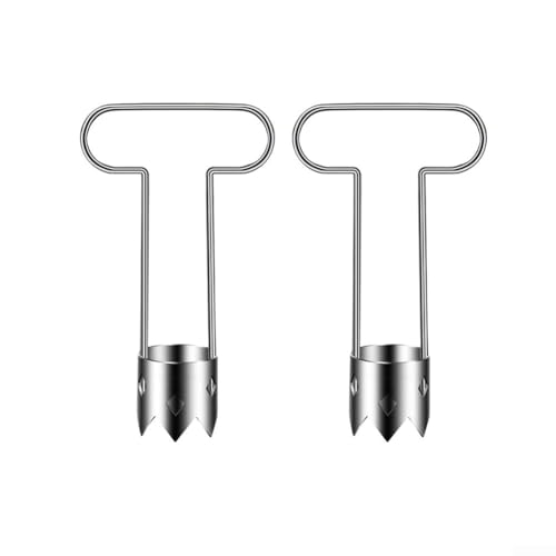 Paprika-Entkerner, 16 x 3,5 cm, Edelstahl, Küchenhelfer, Obst, Gemüse, Kern-Extraktor mit hartem Wellenschliff für einfache Zubereitung (2 Stück) von ARMYJY